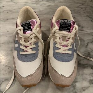 Vintage Havana White Pink & Light Blue Retro Athletic Sneakers